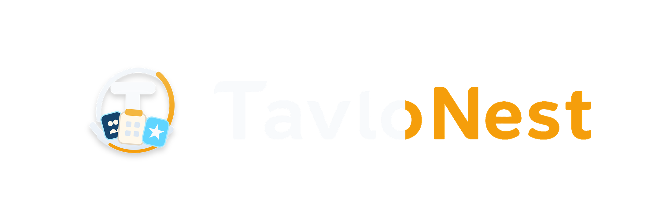TavloNest full logo in dark theme, left-to-right layout
